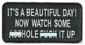 ES UN HERMOSO DÍA AHORA MIRA ALGUNOS A $ $HOLE F * CK IT UP - IRON ON PATCH - Imagen 1 de 1
