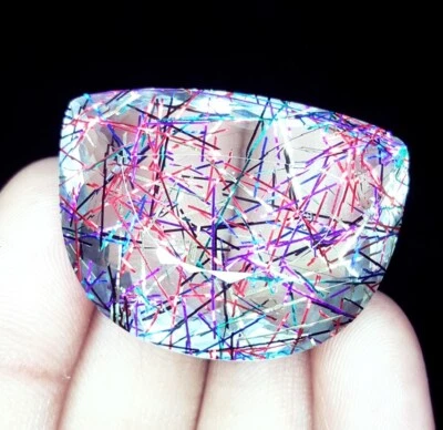 Cuarzo rutilo natural 94+ quilates certificado piedras preciosas sueltas trillón gemas corte A390 Foto 1 de 4