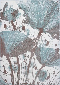 Tapis tapis abstrait motif rose bleu-crème 4x6 5x8 7x10 8x11 BVY1152 - Photo 1 sur 4