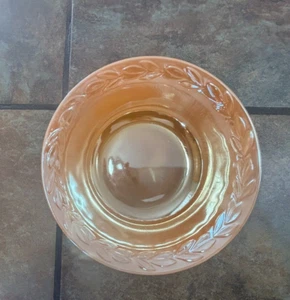 FIRE KING ~ PEACH LUSTRE ~ LAUREL LEAF ~ 8" VEGETABLE BOWL ~ VGUC - Picture 1 of 5
