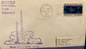 EARLY SPACE COVER POLARIS MISSLE FIRING FROM CAPE CANAVERAL, FLA OCT 16, 1963 - Picture 1 of 5