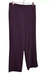 REISS, Brown Straight Leg Seamed TROUSERS Elastic Waist Band Polyester Sz US 10 - Picture 1 of 6