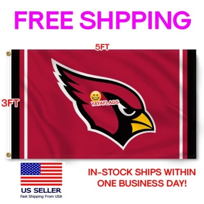Arizona Cardinals 3x5 ft Flag Banner NFL Football Free Shipping - Image 1 of 4