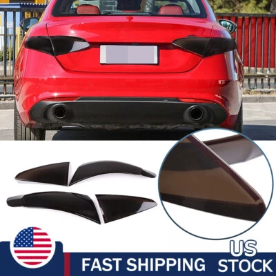 Cubiertas ahumadas luz trasera apagón moldeado para Alfa Romeo Giulia 17-22 EE. UU. Foto 1 de 4