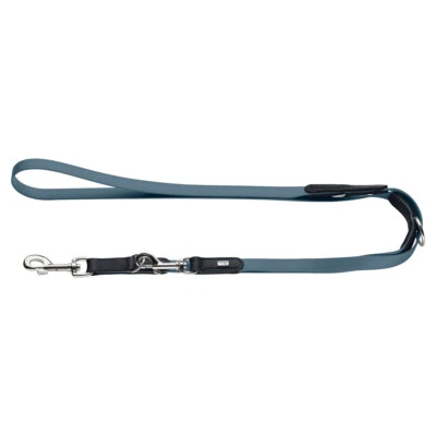 Hunter Führleine Wolmar verstellbar rauchblau/schwarz für Hunde