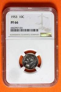 1953 NGC PF66 Roosevelt Dime #B40664 - Picture 1 of 2