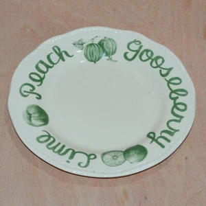 Vintage Wood and Sons Country Green Side Salad Plate 20cm Fruits Design Fault - Picture 1 of 6