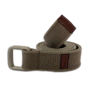 Timberland Gray/ Brown Webb Belt Square Ring buckle - Size S/M 1450 43" Long - Picture 1 of 14