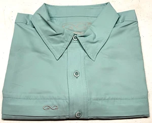 Camicia uomo Game Guard grande vetro mare blu verde microfibra ventilata con bottoni nuova con etichetta - Foto 1 di 8