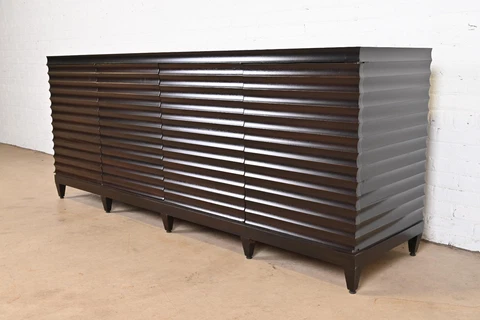 Barbara Barry for Baker Furniture Modern Dark Mahogany Sideboard Credenza Cover