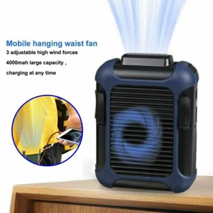 4000mAh Waist Clip Fan Rechargeable Portable Hands-free Belt Fan Body Fan 3 Mode - Picture 1 of 7