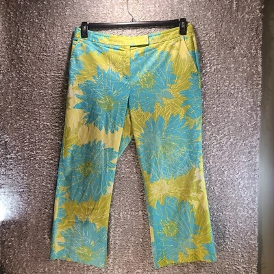 Pantalones capri Sigrid Olsen para mujer talla 14 algodón nailon hawaiano preppy Foto 1 de 4