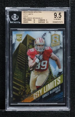 2013 Spectra City Limits Gold /10 Vance McDonald #89 BGS 9.5 GEM MINT Rookie RC - Image 1 of 2