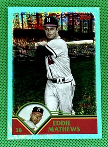 2023 Topps Archives #223 Eddie Matthews Aqua Sparkle/75 - Imagen 1 de 2