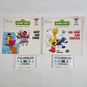 Vintage 1988 Sesame Street All About Music Books & Cassettes Bert Ernie Big Bird - Picture 1 of 13