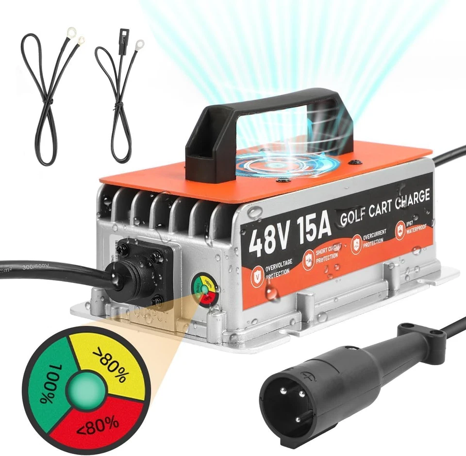 Golf Cart Charger 48 Volt Club Car 15AMP 48 Volt Golf Cart Battery Charger for C - Image 1 of 4
