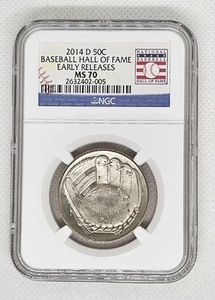 2014 D 50C Baseball Hall Of Fame Early Release NGC MS 70 - Picture 1 of 2
