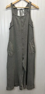 Free People Callie Jumpsuit Einteiler weites Bein offener Rücken Waffel Strick Gr. L - Bild 1 von 7