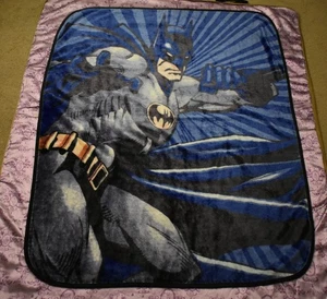 VTG Vintage Late 80's 90's Batman Blanket Throw 58" x 47” Rare DC Comics Soft - Picture 1 of 14