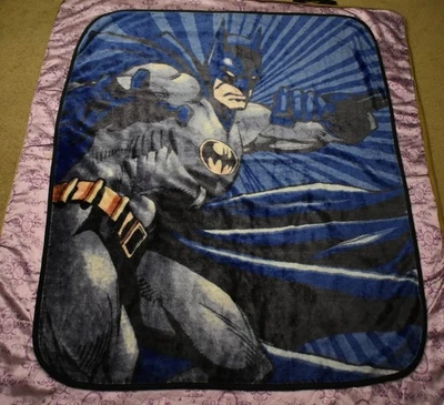 VTG Vintage Late 80's 90's Batman Blanket Throw 58" x 47” Rare DC Comics Soft - Image 1 of 4