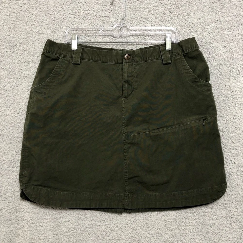 Duluth Trading Co Falda Verde Talla 16 Exterior Cintura Elástica Bolsillos Foto 1 de 4