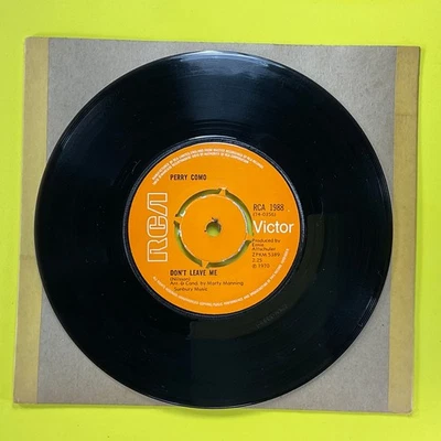Perry Como, Don't Leave Me/Love IS Spreading Over the World 7’ Vinyl Record - Image 1 of 2