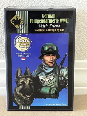 Modelo busto resina perro pastor Feldgendarmerie alemán 1/10 miniaturas jóvenes Segunda Guerra Mundial Foto 1 de 4