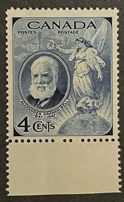 Sellos de viaje: estampillas de Canadá de 1947 Scott #274 Alexander Graham Bell como nuevas MNH OG Foto 1 de 4