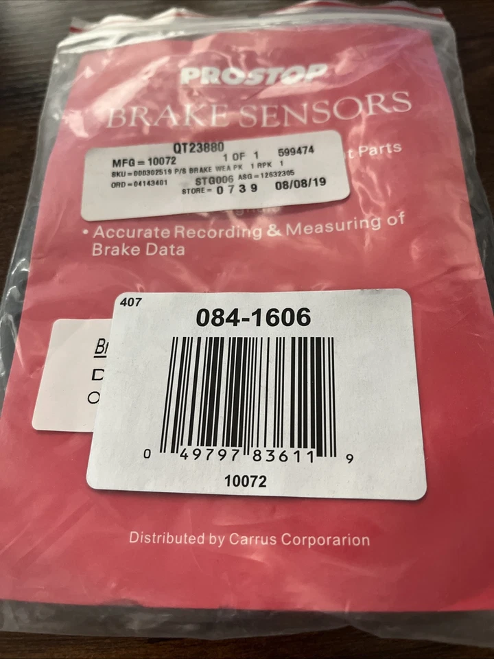 Sensor electrónico de desgaste de pastillas de freno delanteras BMW 328i 07-13 084-1606 Foto 1 de 2