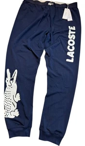 Lacoste XL Navy Blue ALLIGATOR LOGO Cotton/Stretch Knit Pajama/Lounge Pants $89 - Picture 1 of 13