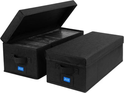 Caja de Almacenamiento DVD con Asas y Tapa - Estuche DVD Organizador con Externo Foto 1 de 4