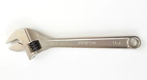 Armstrong 28-412 12" Satin Chrome Finish Adjustable Wrench USA - Picture 1 of 4