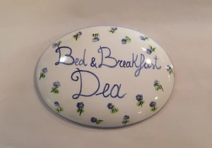 PLAQUE D'IMMATRICULATION BED ET EBREAKFAST CÉRAMIQUE FAIT MAIN PERSONNALISABLE - Picture 1 of 2