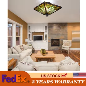 Tiffany Style Stained Glass Shade Ceiling Light Lamp Chandelier Fixture Decor - Picture 1 of 18