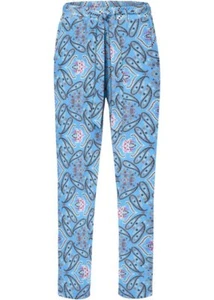 Schlupfhose mit Bindegürtel Gr. 32/34 Blau Paisley Damenhose Freizeit-Pants Neu - Bild 1 von 1