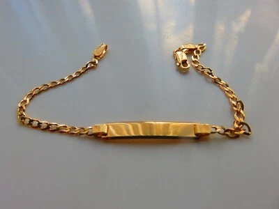 Gold Baby Bracelet 9 Carat Yellow Pure & Classic ID - Image 1 of 4