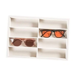 8 Grid Sunglass Organizer,Glasses Holder,Beige Eyeglass Display Tray,Glasses - Picture 1 of 7