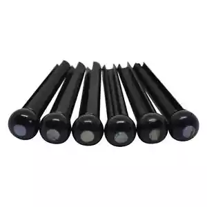 TGI BP20B Bridge Pins (Set of 6) – Black Plastic – Fits Yamaha, Fender, Tanglewo - Picture 1 of 4