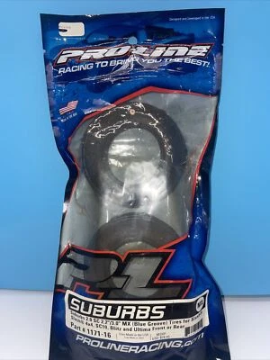 Proline Suburbs MX Blue Groove Short Course Tires w/Inserts #1171-16 (1pr) - Image 1 of 3