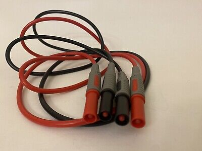 1 Meter Long Red/Black Pair Male-Male 4 Mm Banana Cables For Electrophoresis • 14.66£