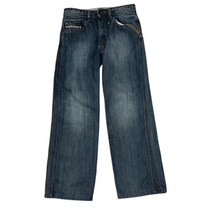 Diesel Kids Preslim Light Distressed Jeans Size 10 Straight Leg Cow Hide Trim - Picture 1 of 7