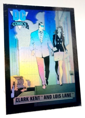 CLARK KENT & LOIS LANE 1992 DC Cosmic Hologram #DCH1 Insert Card Superman 1991 - Image 1 of 3