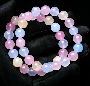 Pulsera de cuentas redondas de piedras preciosas morganita natural genuina de 10 mm 2 piezas AAA - Imagen 1 de 12