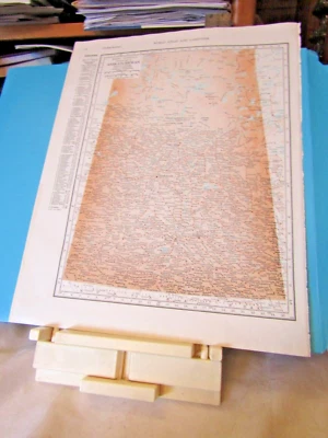 1949 Mapa Canadá Manitoba y Saskatchewan 14x11" Hoja Provincias Ciudades Pueblos Foto 1 de 4