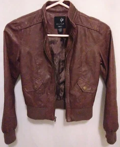 Full Tilt Brown Faux Leather Jacket SIZE SMALL 935516 C-137 - Picture 1 of 6