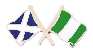 Nigeria Flagge & Schottland Flagge Freundschaft Höflichkeit Pin Anstecker - Bild 1 von 3