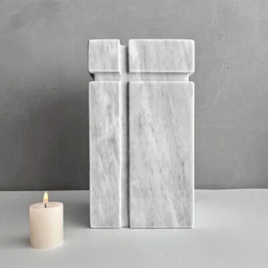 Carara Marble Urn, Urn for Ashes,Plinth Living room, Stone Funeral Urn - Picture 1 of 4