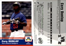 Cory Dunlap 2005 Grandstand Vero Beach Dodgers #NNO Card *AutographDen*