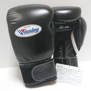 Winning Boxing Gloves 10oz Black MS-300B Magic Tape from Japan New In Stock - Picture 1 of 4