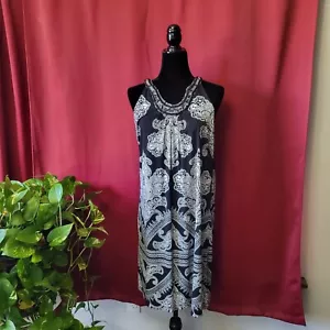Vestido para mujer Apt 9 de cachemira con cuello con cuentas sin mangas, negro, mediano - Imagen 1 de 10